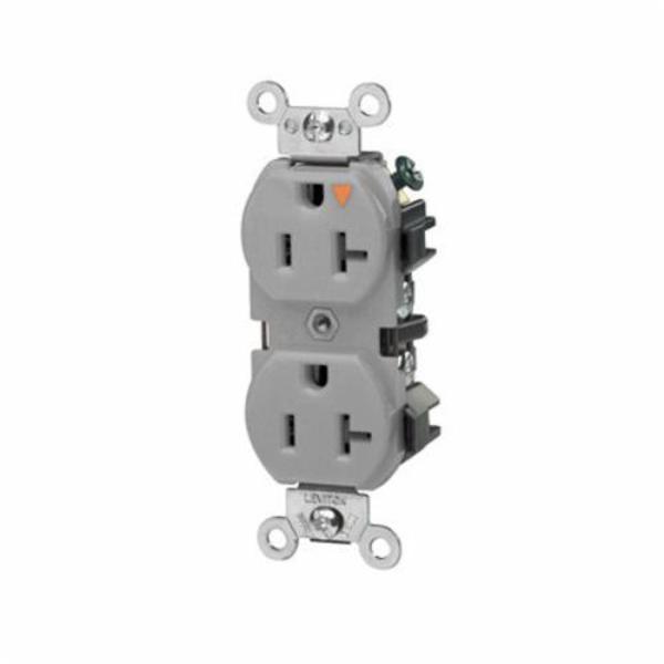 Leviton Receptacle, Duplex, 20A, 5-20R, 125V, Gray 5362-IGG